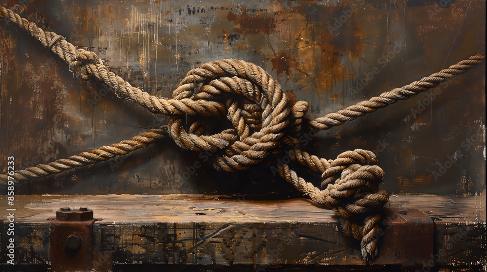 Fototapeta premium A series of hyperrealistic still life paintings meticulously capturing the textures of antiqued metal