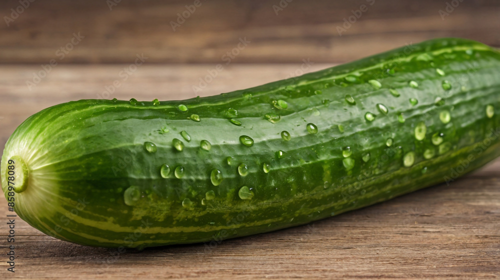 cucumber, green and covered in water droplets