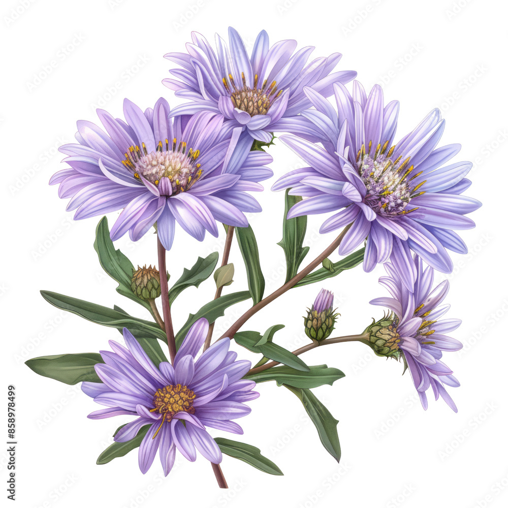 Obraz premium aster flowers isolated on white background