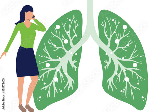 A girl is talking on mobile