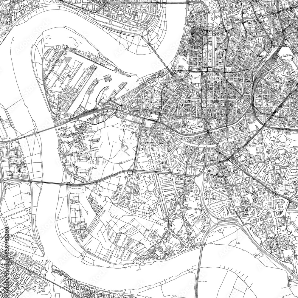 Fototapeta premium 3D illustration of city and urban in Dusseldorf Germany