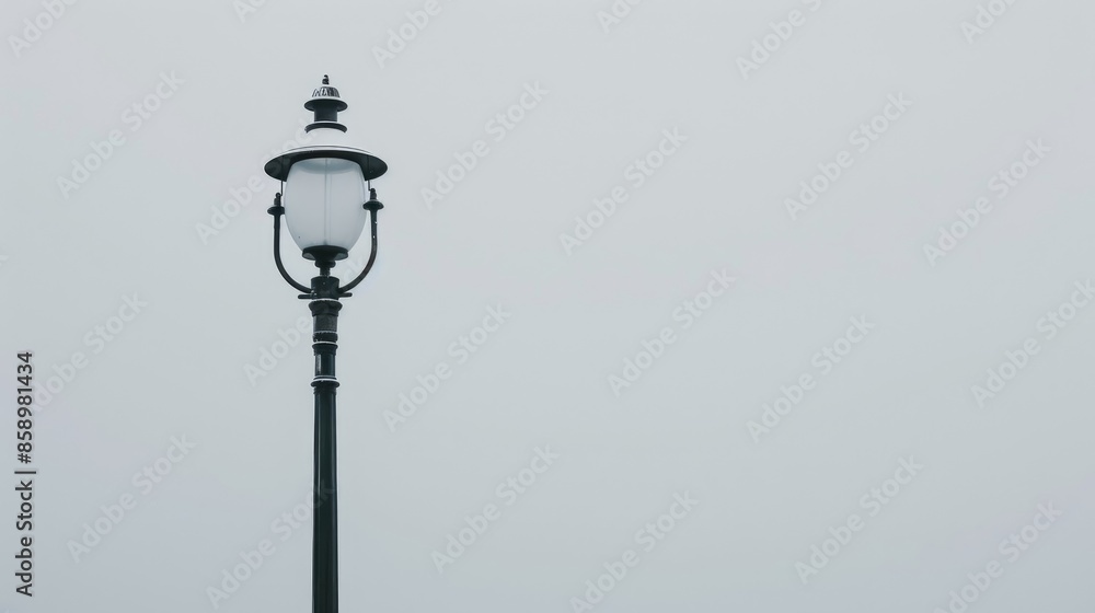 Street light in close up against white backdrop Street light in close up against white backdrop