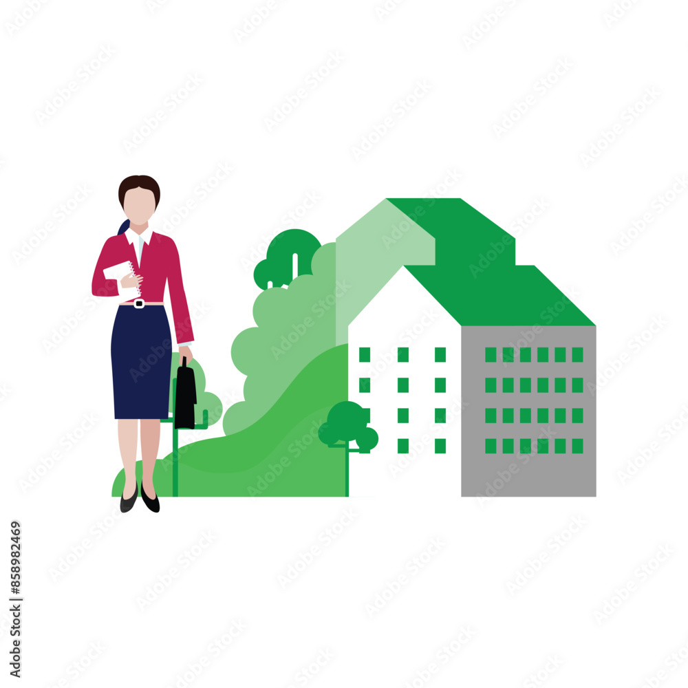 A girl is standing near ecology A girl is standing near ecology