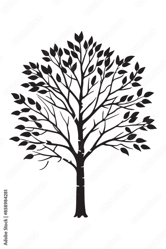Obraz premium Birch silhouette design vector art AI Generated 