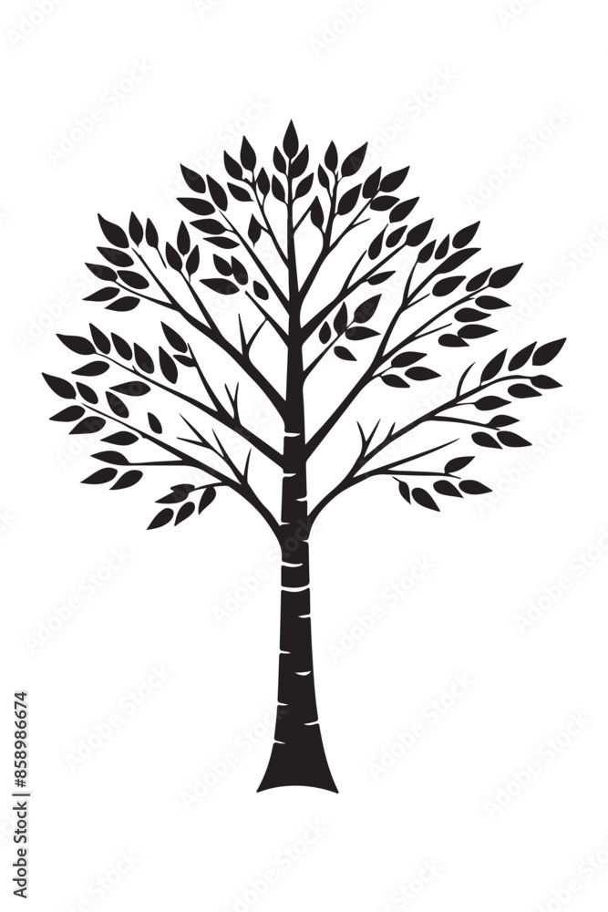 Birch silhouette design vector art AI Generated Birch silhouette design vector art AI Generated