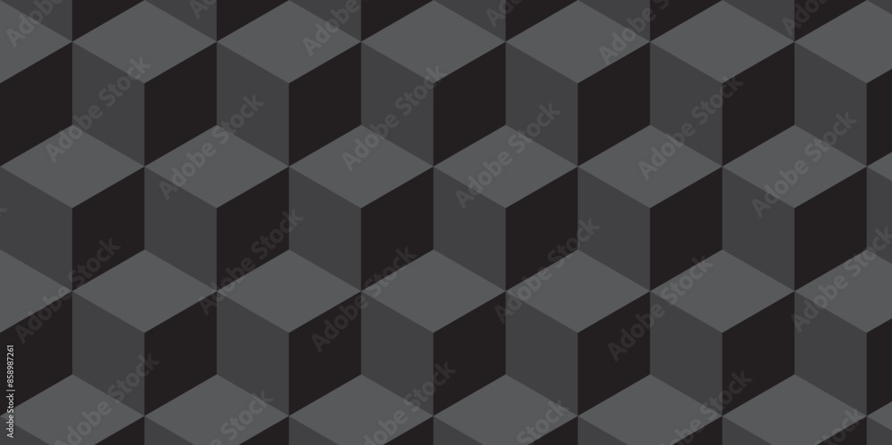 Seamless abstract Black and gray background from cubes and lines. Geometric tiles and mosaic creative stylish seamless pattern block cube background. minimal hexagon Cubes mosaic shape vector design Seamless abstract Black and gray background from cubes and lines. Geometric tiles and mosaic creative stylish seamless pattern block cube background. minimal hexagon Cubes mosaic shape vector design