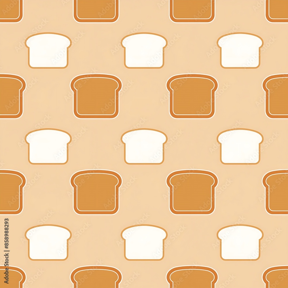 Seamless pattern of cute bread, white background Seamless pattern of cute bread, white background
