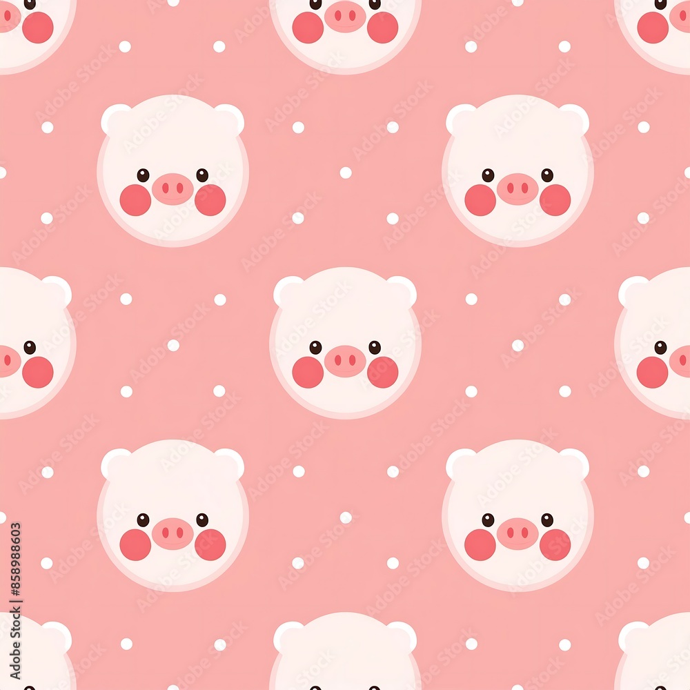 Obraz premium Seamless pattern of cute pig.