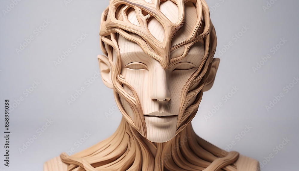 photorealistic, highly detailed, a figure made of a tree, sharp focus, portrait photorealistic, highly detailed, a figure made of a tree, sharp focus, portrait
