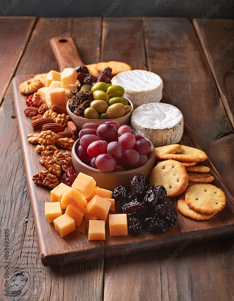 Fototapeta premium various cheese and nuts with honey and nuts. assorted appetizers on table, cheeses board