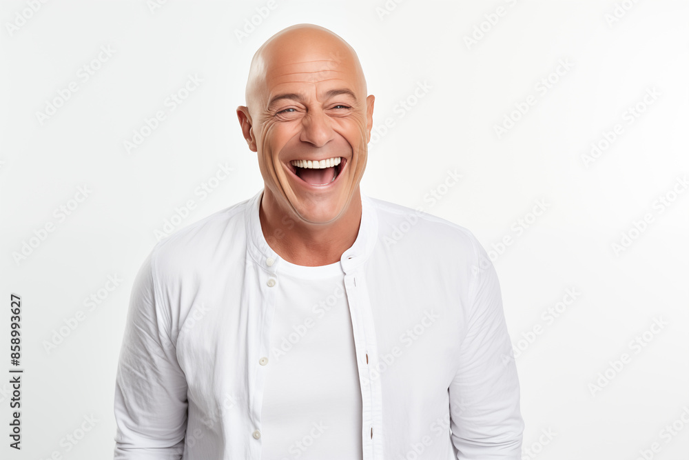 Middle aged man over isolated white background Middle aged man over isolated white background