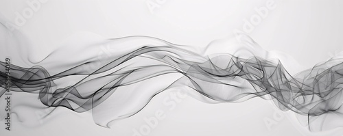 Abstract black wave flowing on white background, for your business presentation
