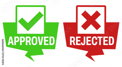 Set Approved rejected stamp. validate icon. confirmation symbol template design vector illustration
