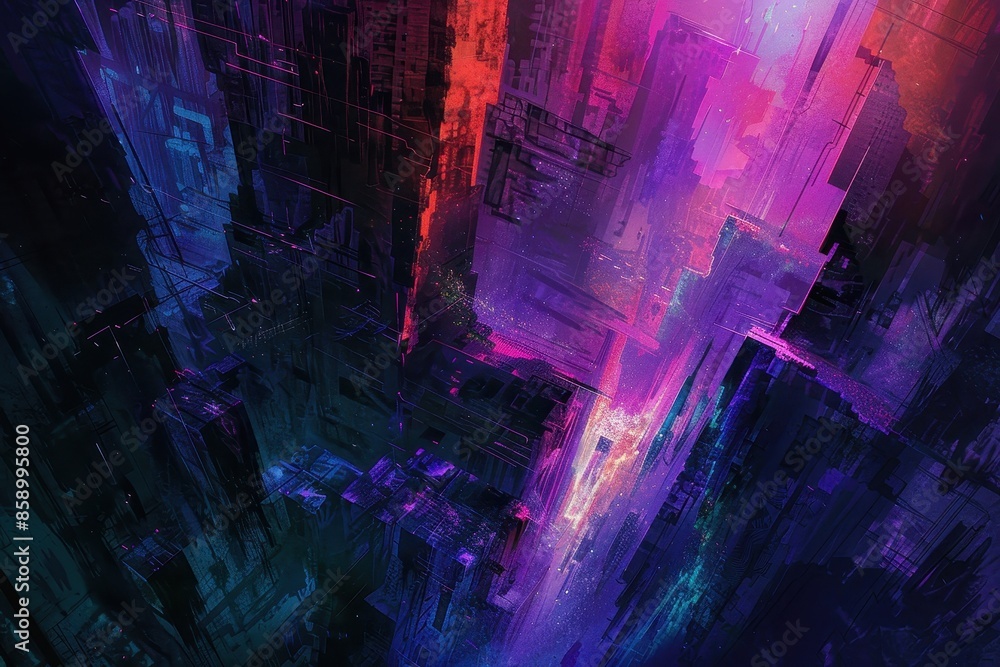 Abstract Cityscape with Vibrant Lights Abstract Cityscape with Vibrant Lights