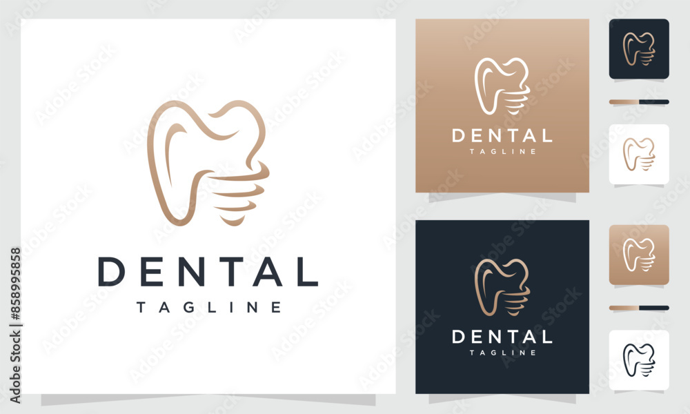 Dental Care logo design vector template, linear style Dental Health Logo design vector template. Dental clinic concept icon. Dental Care logo design vector template, linear style Dental Health Logo design vector template. Dental clinic concept icon.