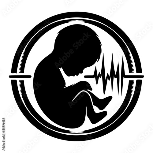 Baby Sonogram Diagram Clipart