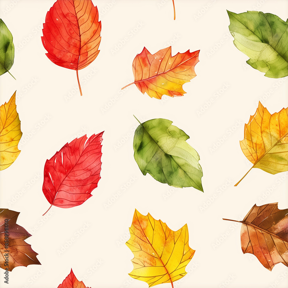 Obraz premium The delicate details and vibrant colors capture the essence of autumn, creating a captivating design element that complements a wide range of styles. seamless pattern