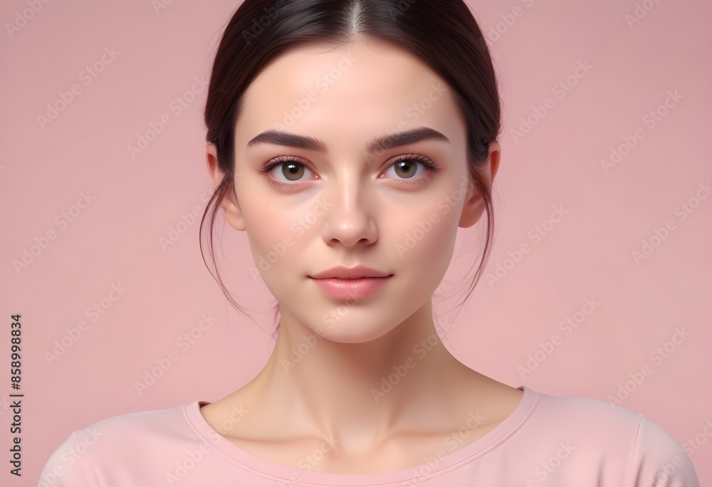 Fototapeta premium Positive woman on clean background