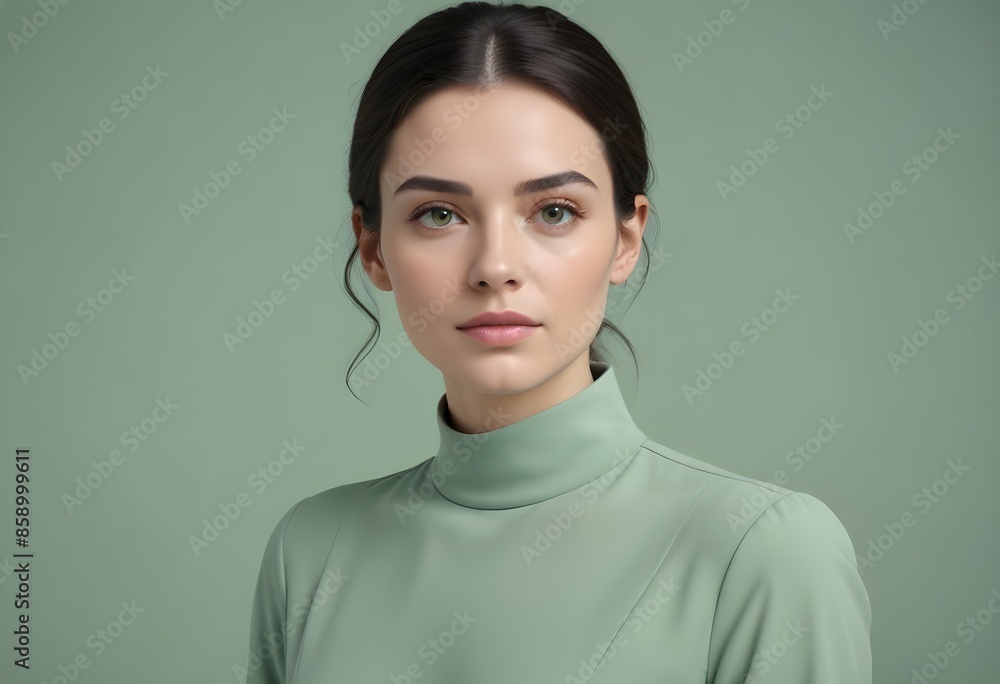 Fototapeta premium Positive woman on clean background