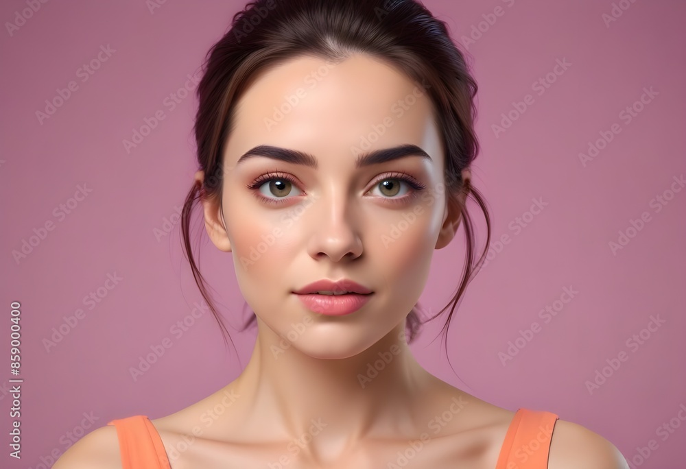 Fototapeta premium Positive woman on clean background