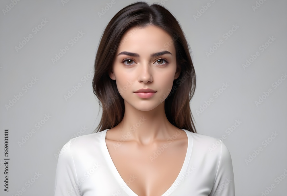 Positive woman on clean background Positive woman on clean background