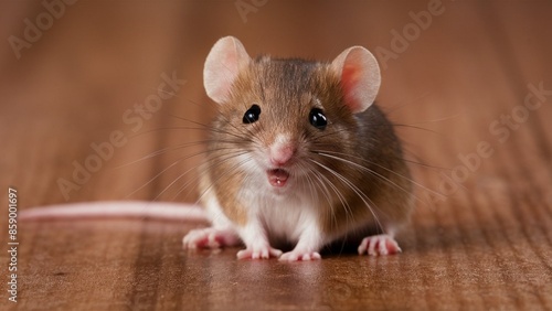 A close-up photograph of a tiny yet curious mouse.