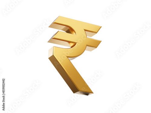 Rupee currency Golden Icon, Indian Rupee 3D illustration
