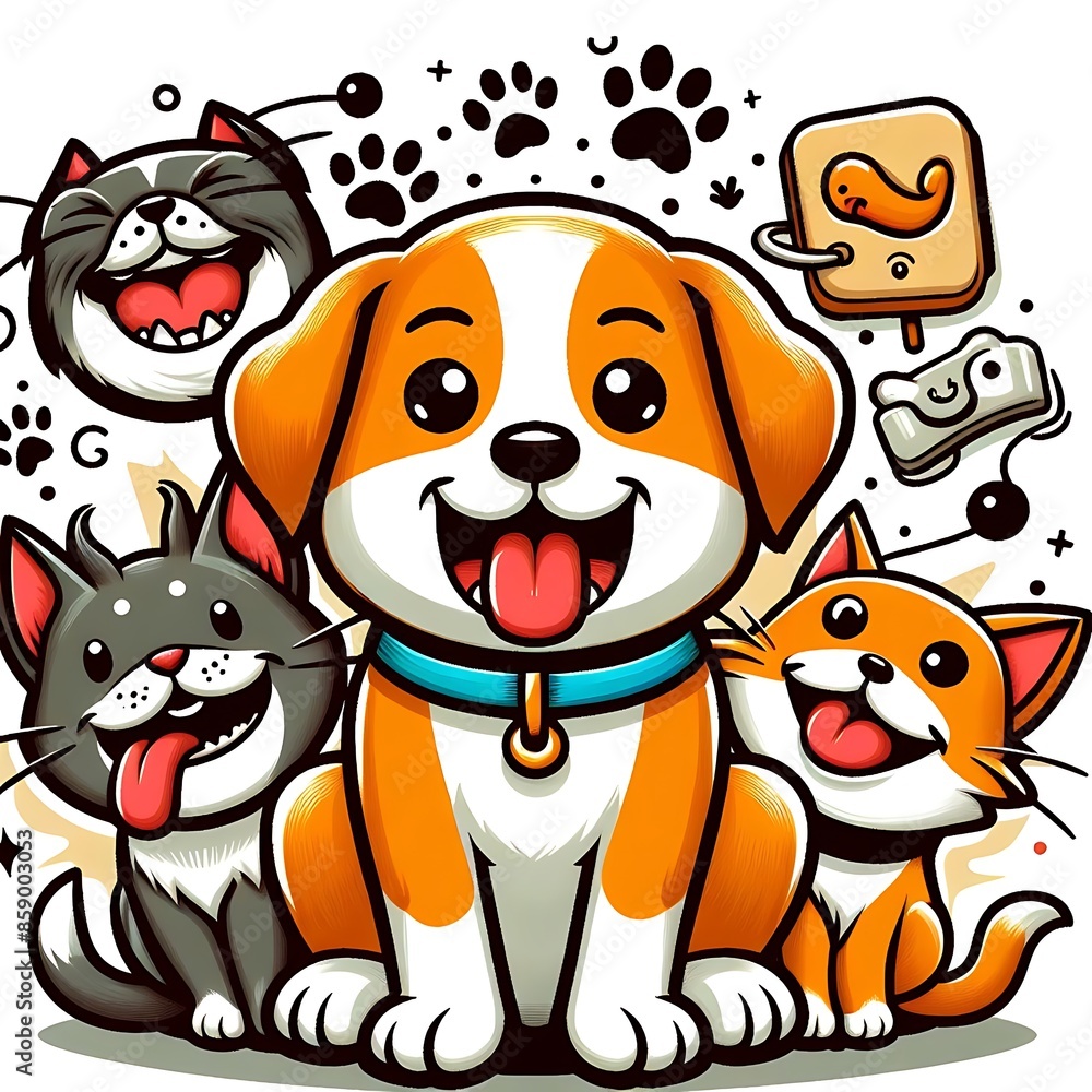 A group of cartoon animals vector highquality. A group of cartoon animals vector highquality.