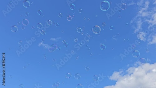 Wallpaper Mural soap bubbles on blue sky background Torontodigital.ca