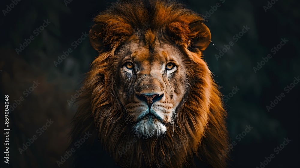 Fototapeta premium artistic lion on black background. 