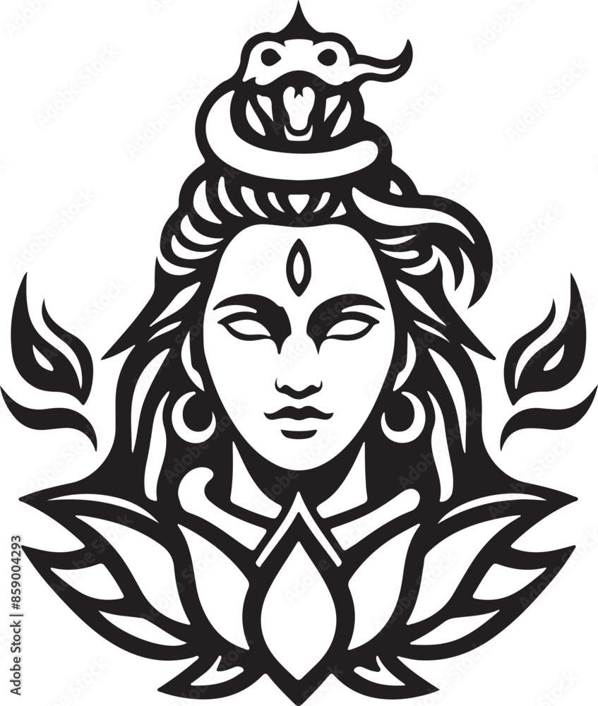 lord shiva logo icon vector,silhouette vector art lord shiva logo icon vector,silhouette vector art
