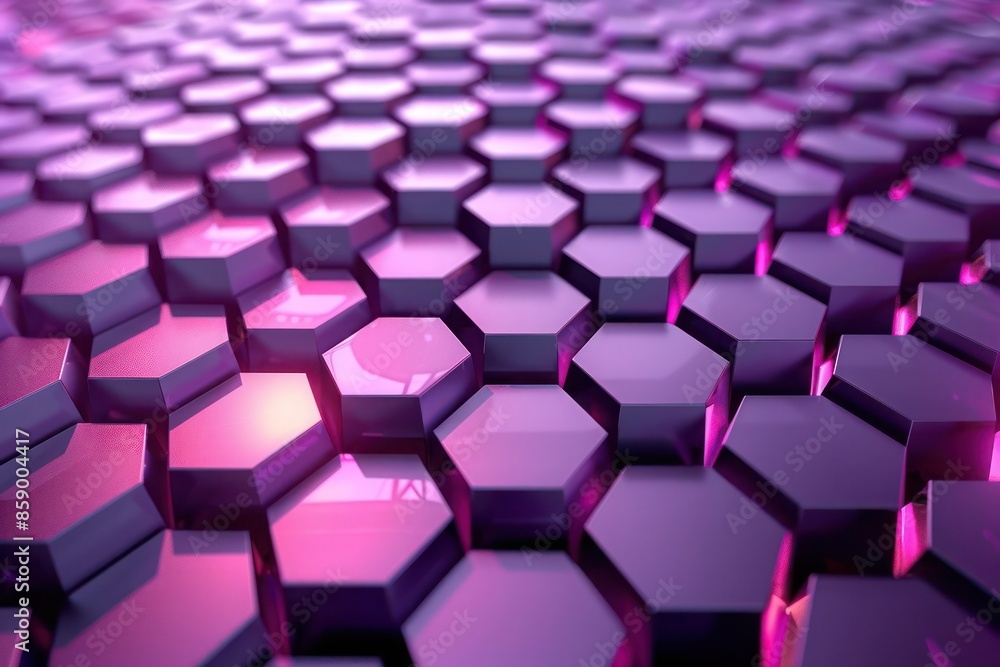 Abstract Background, a captivating 3D hexagonal grid pattern in elegant purple and pink hues Abstract Background, a captivating 3D hexagonal grid pattern in elegant purple and pink hues
