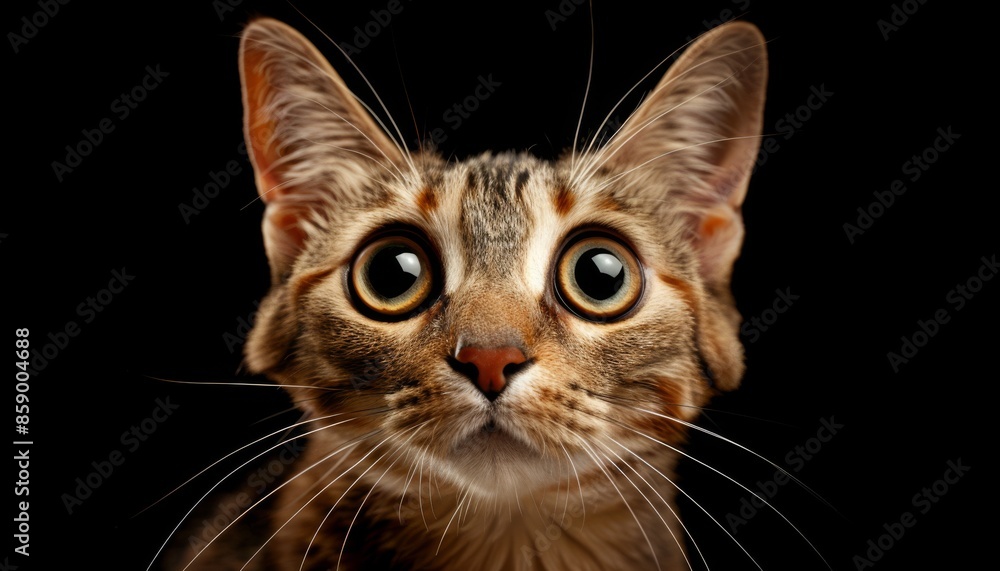 Close-up of a cat's face with big eyes Close-up of a cat's face with big eyes