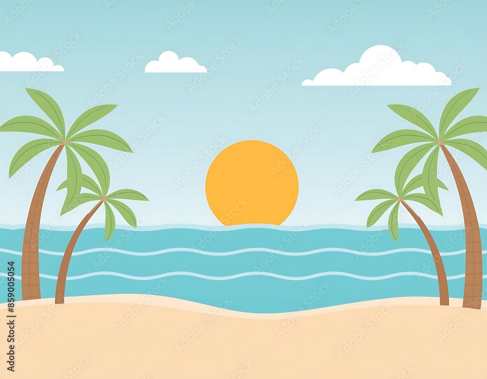 summer beach background with palm tree summer beach background with palm tree