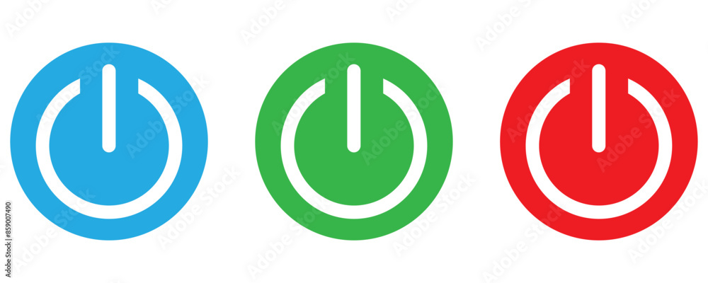 Power button icon vector isolated on white background, logo concept of power button sign on white background, black filled symbol icon Power button icon vector isolated on white background, logo concept of power button sign on white background, black filled symbol icon