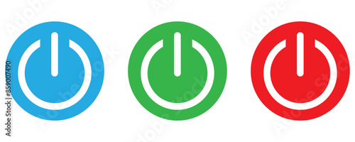 Power button icon vector isolated on white background, logo concept of power button sign on white background, black filled symbol icon