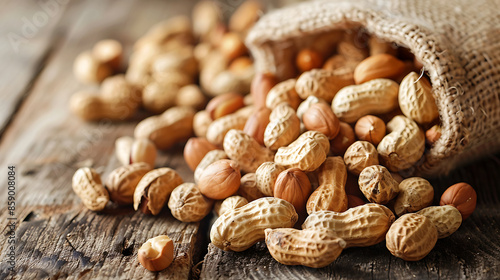 close-up view of a pile of unshelled peanuts. warm  and  lighting natural, emphasizing the earthy tones of the peanuts and their intricate patterns.