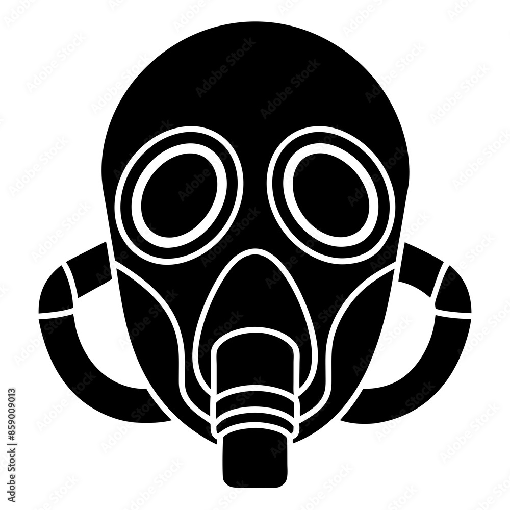 Oxygen mask icon silhouette vector illustration. Oxygen mask icon silhouette vector illustration.