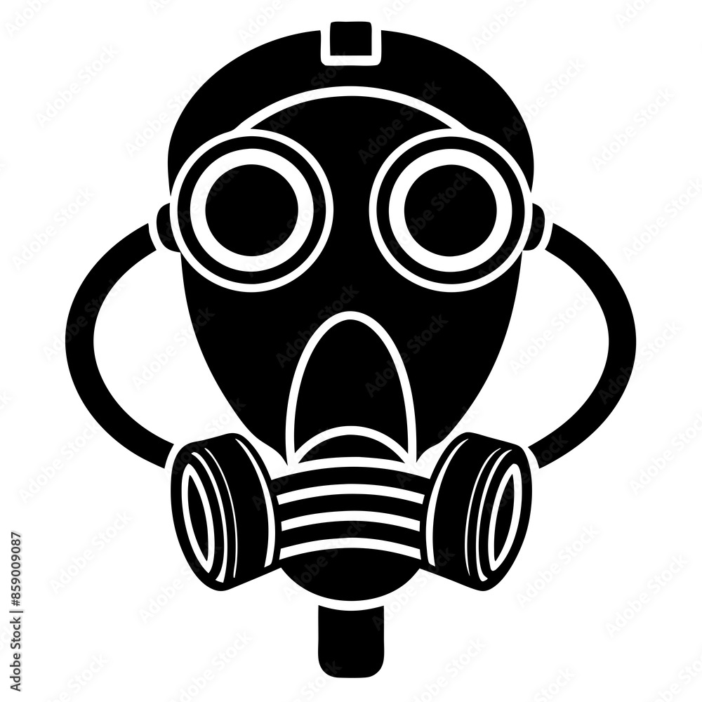 Oxygen mask icon silhouette vector illustration. Oxygen mask icon silhouette vector illustration.