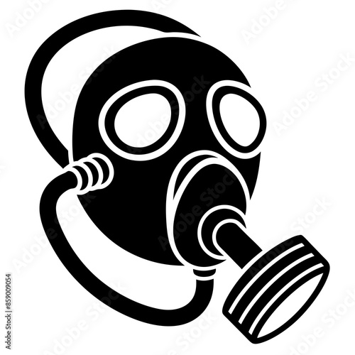 Oxygen mask icon silhouette vector illustration.