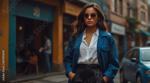 Confident Woman in Urban Street