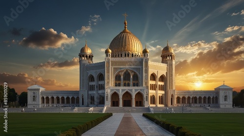 Majestic Mosque at Sunset