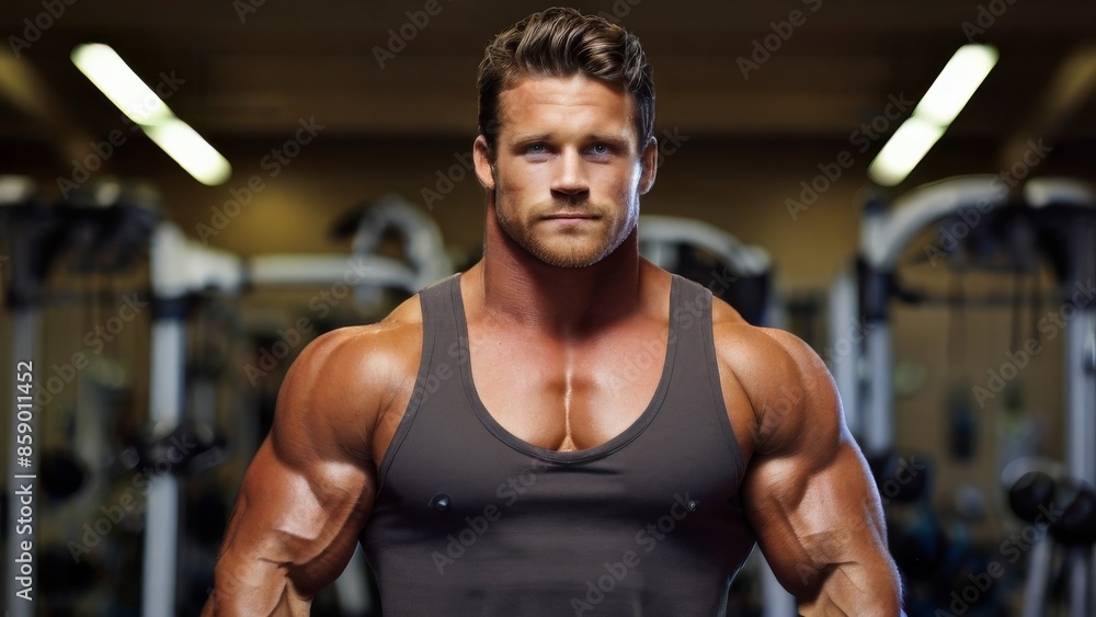 Fototapeta premium Muscular Man in Gym