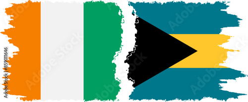 Free Download Bahamas and Ivory Coast grunge flags connection vector - GFXLoad