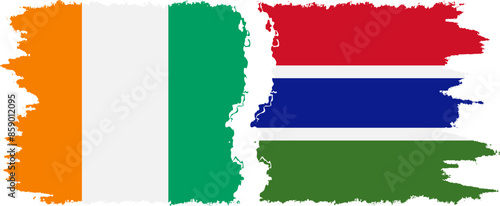 Free Download Gambia and Ivory Coast grunge flags connection vector - GFXLoad
