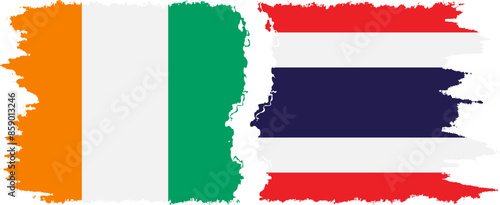 Free Download Thailand and Ivory Coast grunge flags connection vector - GFXLoad