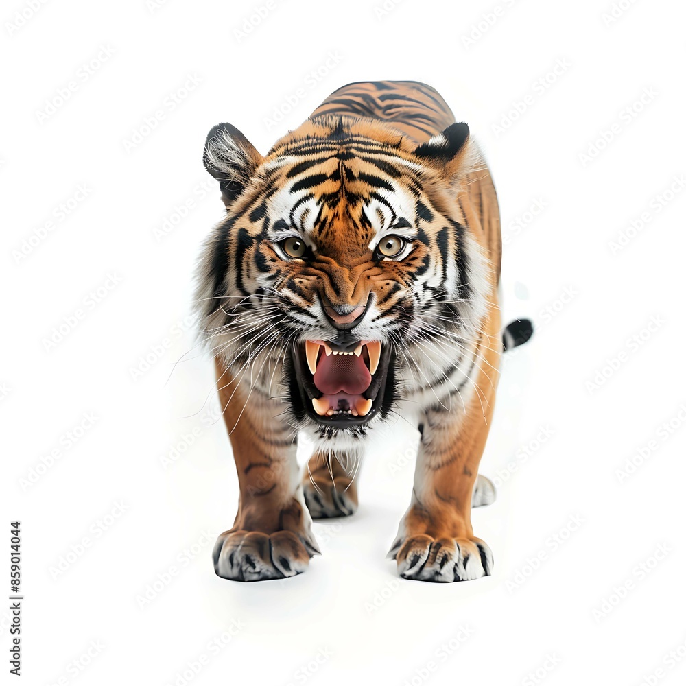 Naklejka premium World Wildlife Day, Tiger, Tiger White background