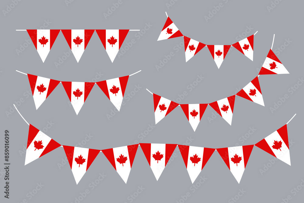 Obraz premium Flat illustration of the Canadian flag.