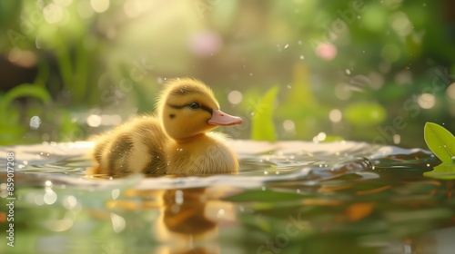 close up photo baby duck photo