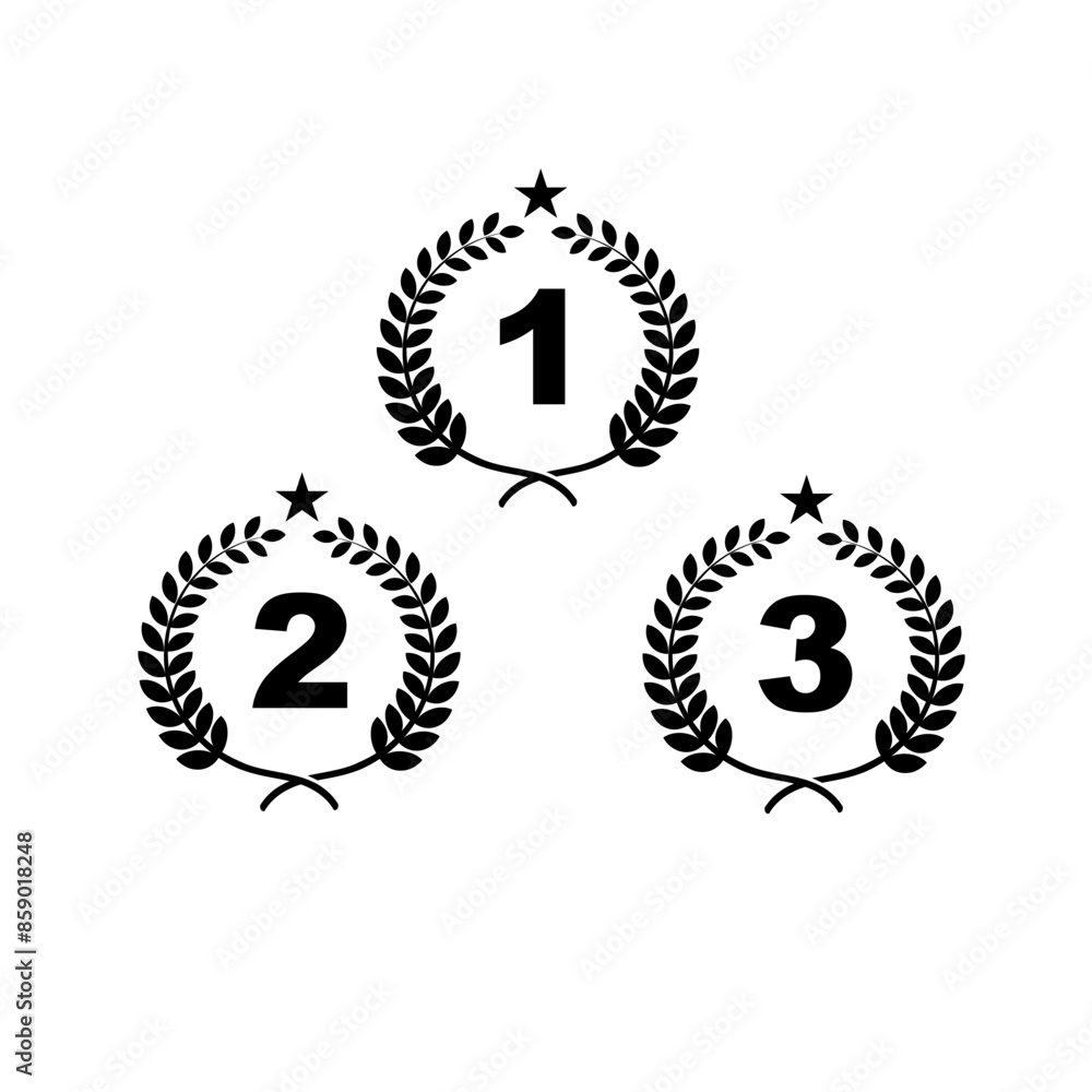 wheat rice labels badges for 1st place, 2nd place and 3rd place vector illustration wheat rice labels badges for 1st place, 2nd place and 3rd place vector illustration